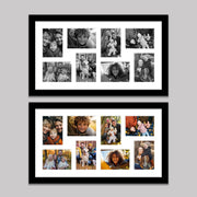 Multi Photo Frame to Hold 8 - 7"x5" photos in a Black Wood Frame - Multi Photo Frames